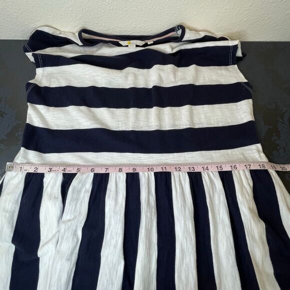 Boden British Striped Cotton T-Shirt Midi Dress Blue Stripe Size 12P - Picture 7 of 12